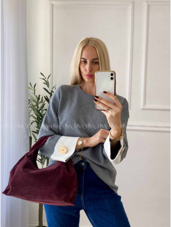 Sveter s gombíkmi na rukávoch sivý A 46