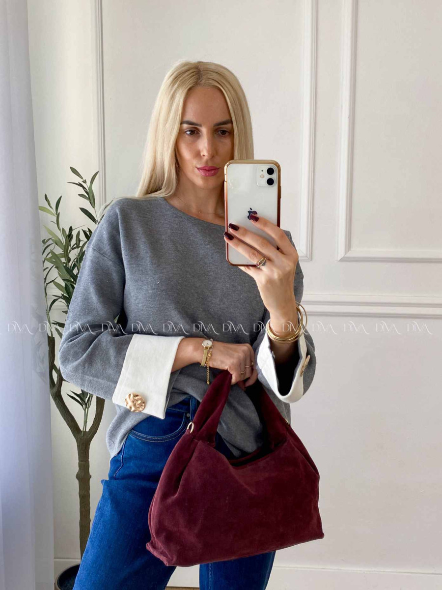 Sveter s gombíkmi na rukávoch sivý A 46