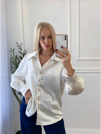 Saténová blúzka smotanová A 19