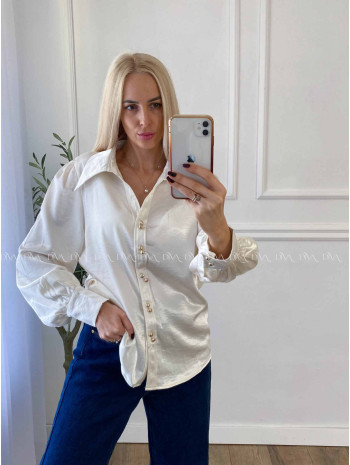 Saténová blúzka smotanová A 19