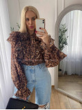 Leopardia blúzka s volánom A 15