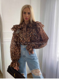 Leopardia blúzka s volánom A 15
