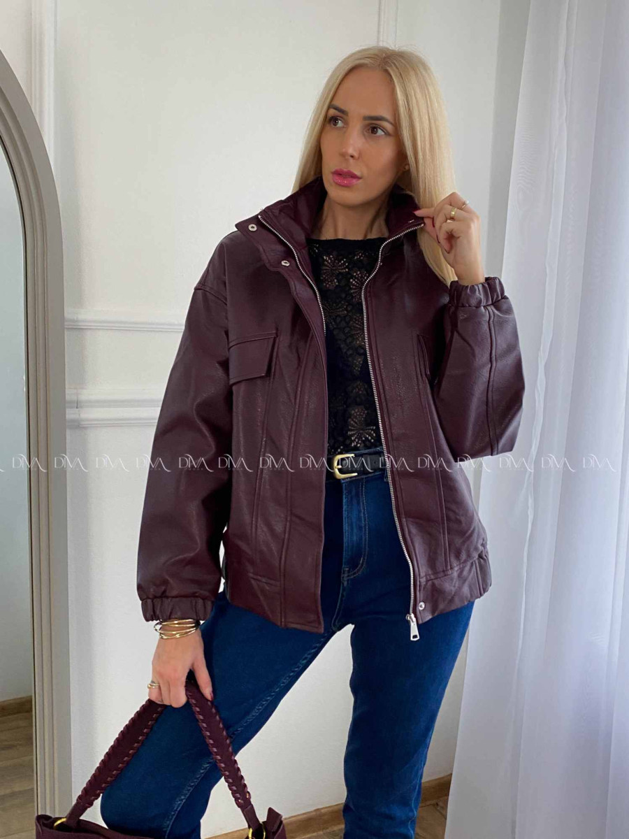 Koženková bombera Leon burgundy A 71