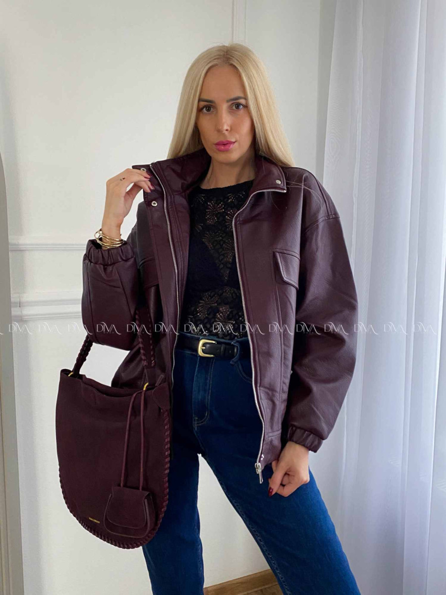 Koženková bombera Leon burgundy A 71