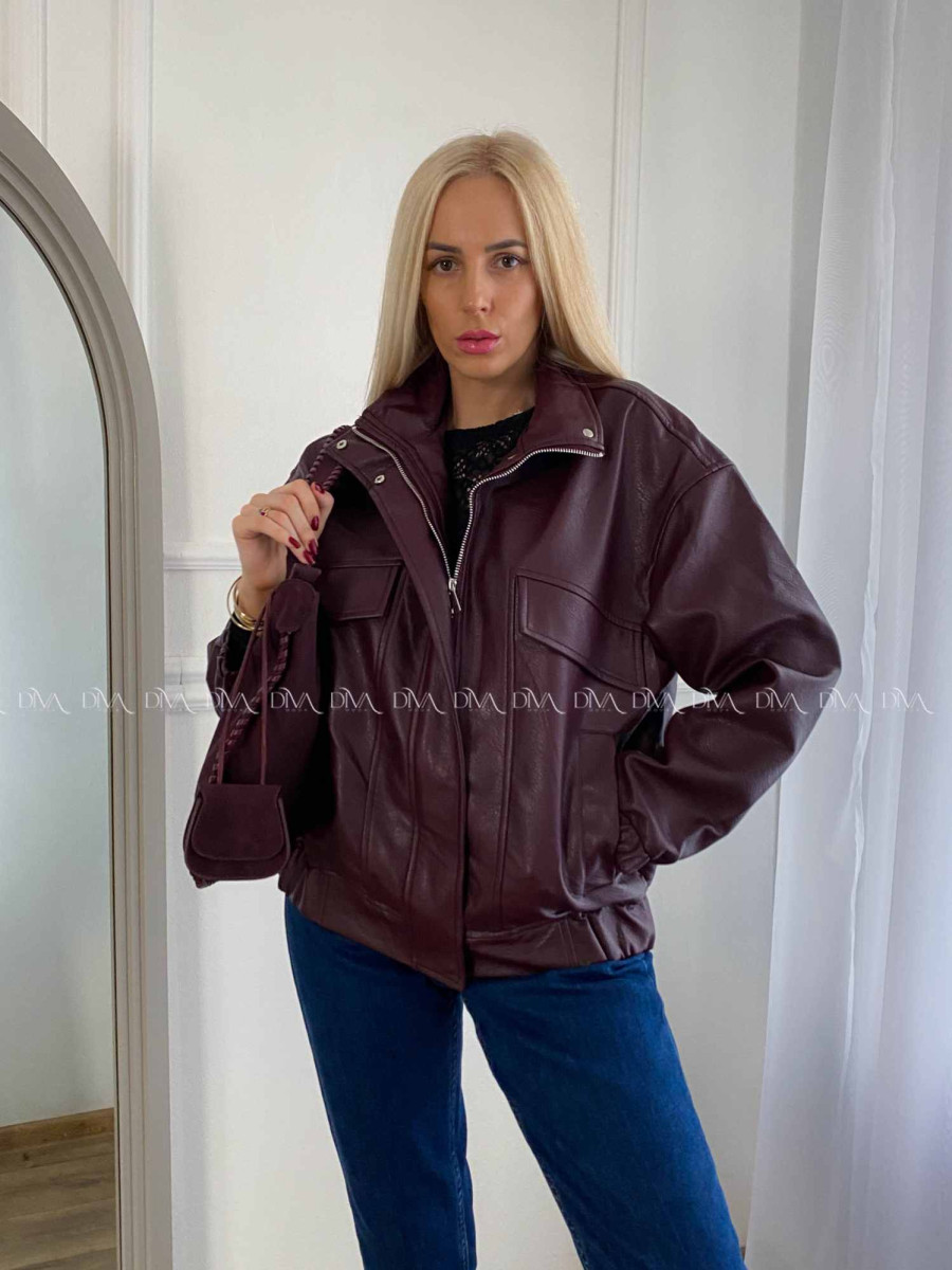 Koženková bombera Leon burgundy A 71
