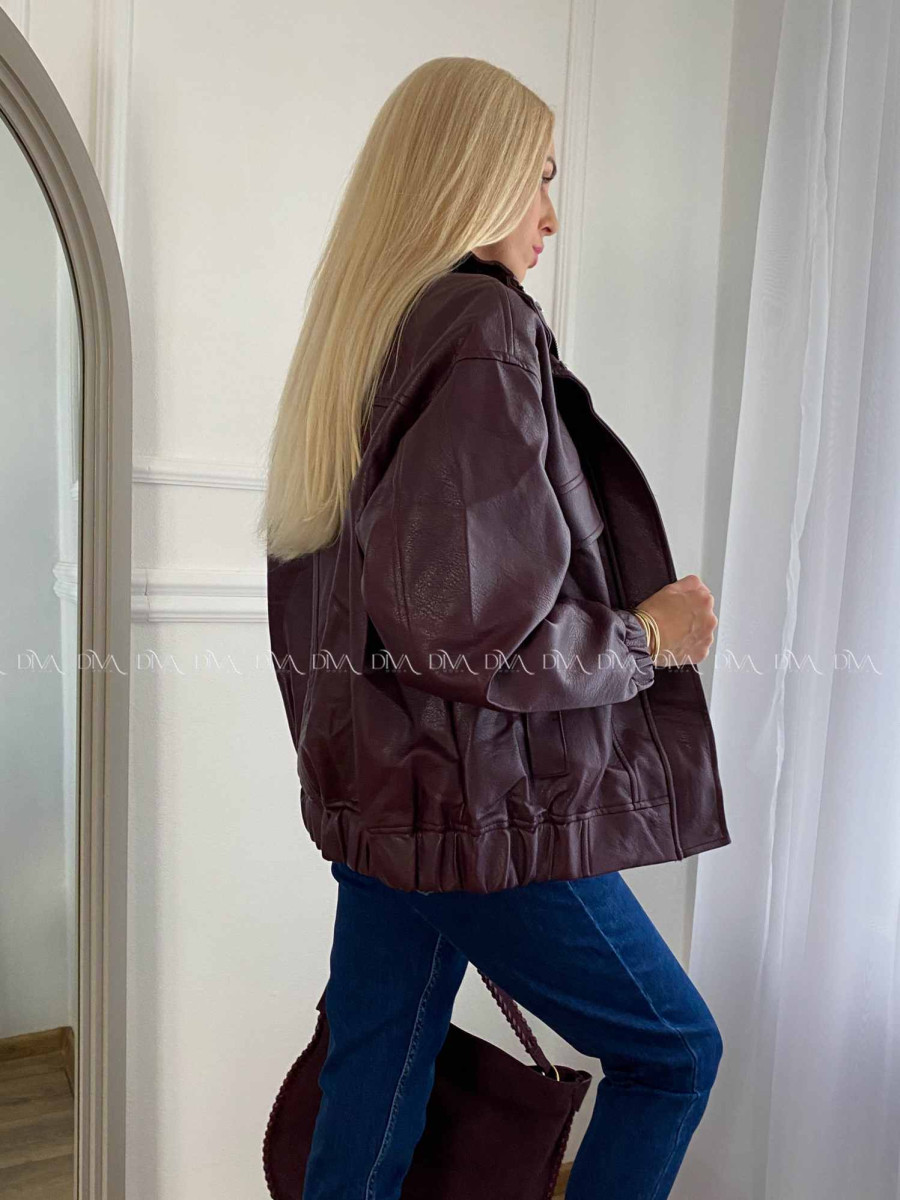 Koženková bombera Leon burgundy A 71