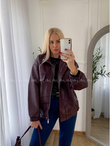 Koženková bombera Leon burgundy A 71
