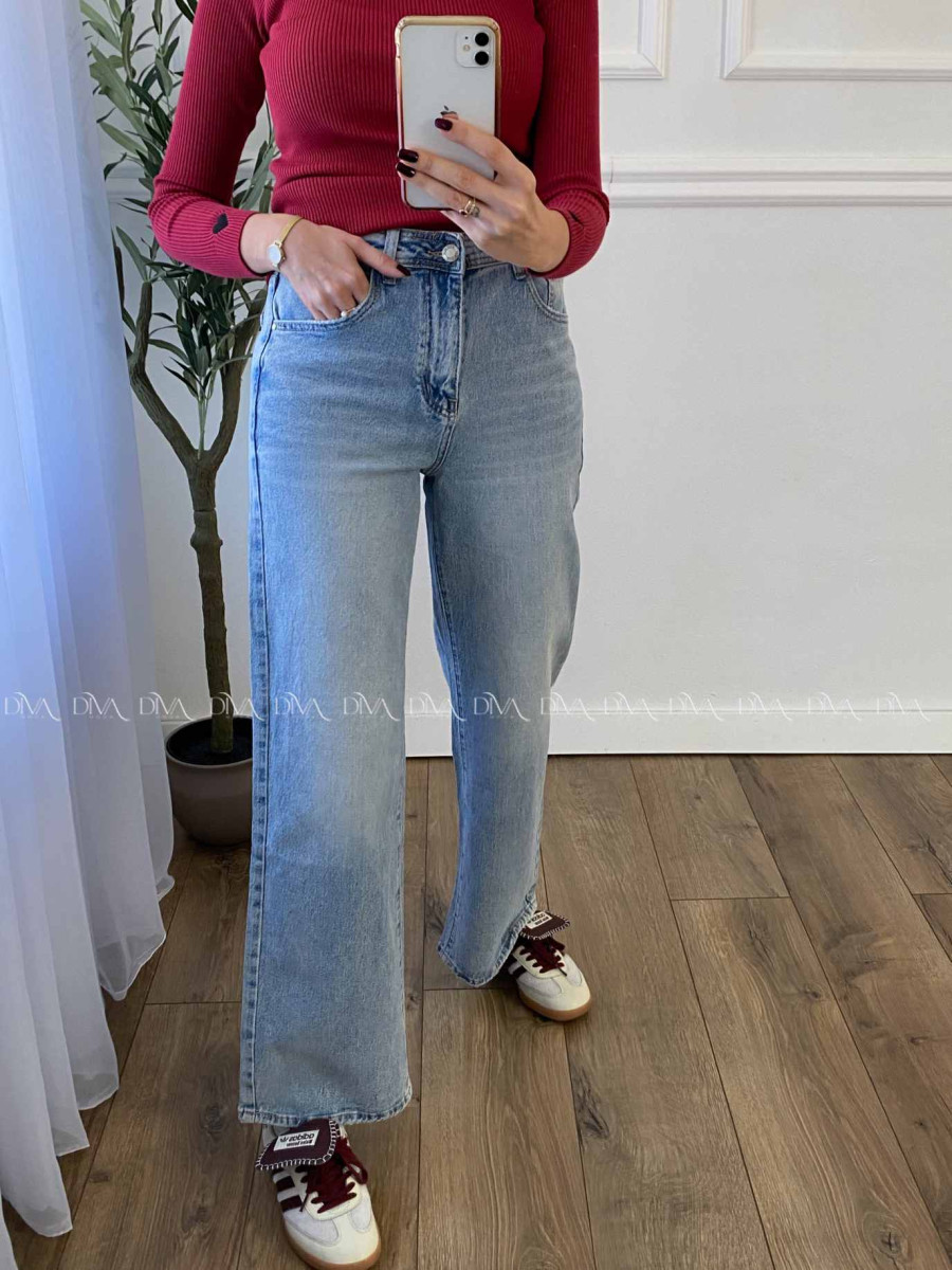 Rifle wide leg svetlo modré A 74