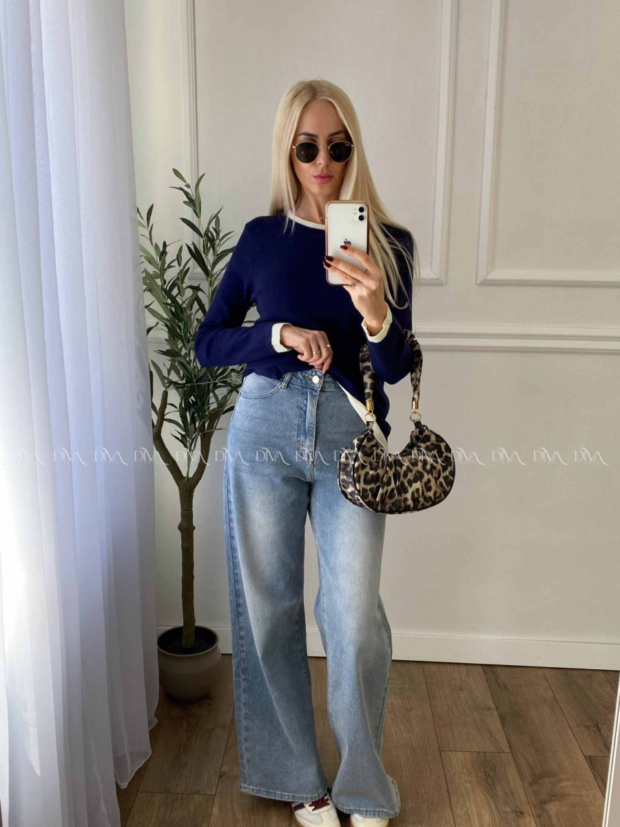 Rifle wide leg modré A 72