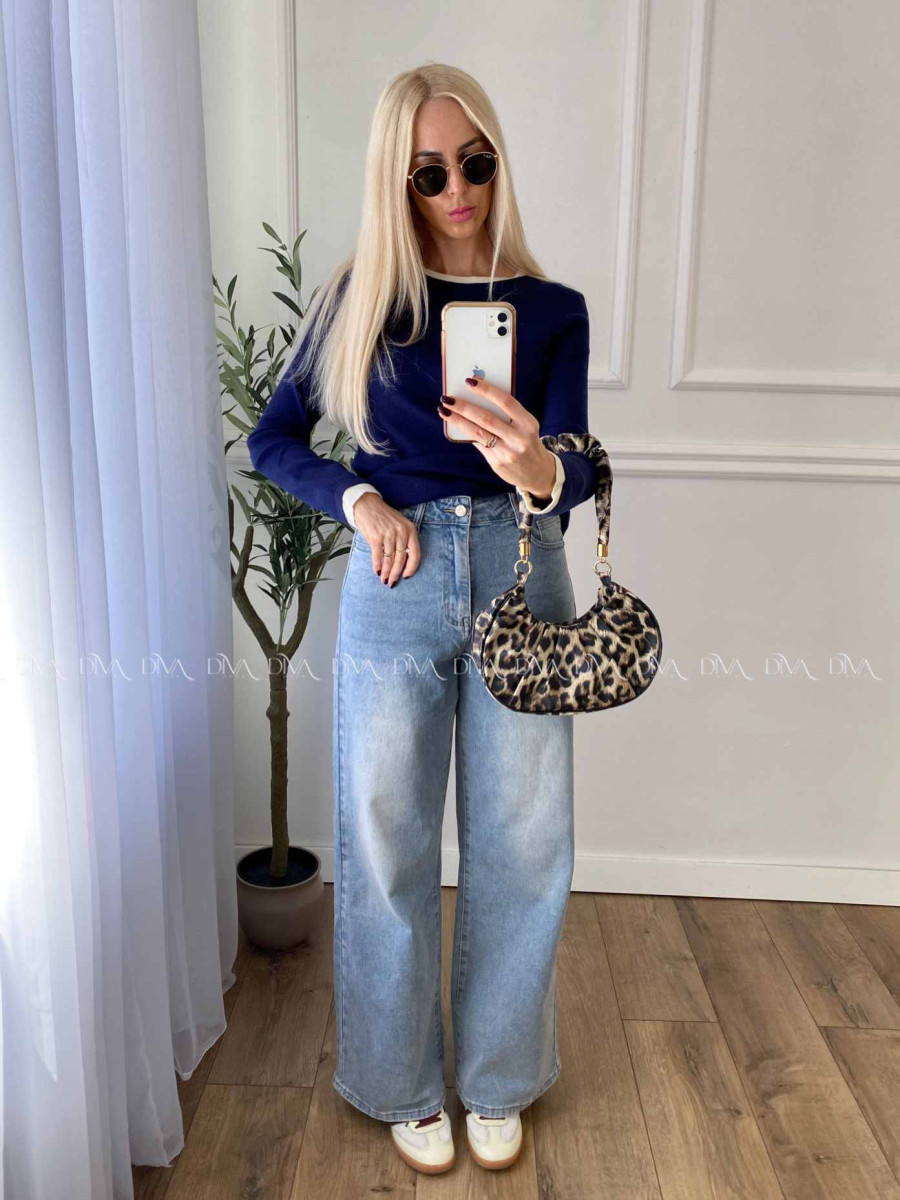 Rifle wide leg modré A 72