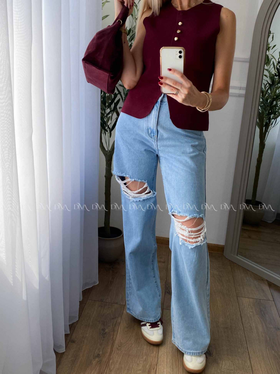 Rifle modré s trhaním A 19