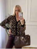 Oversize leopardí kardigan čierny A 54