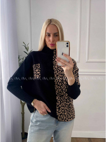 Oversize polorolák leo čierny A 55