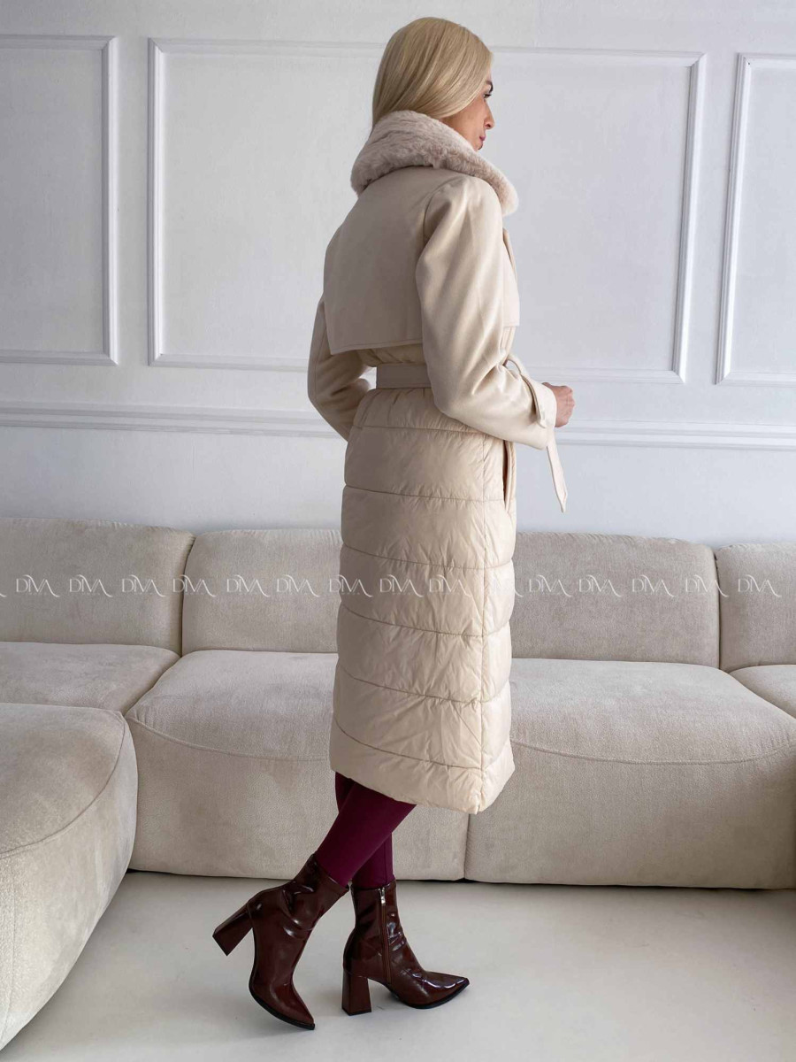 Kombinovaný kabát smotanový A 70