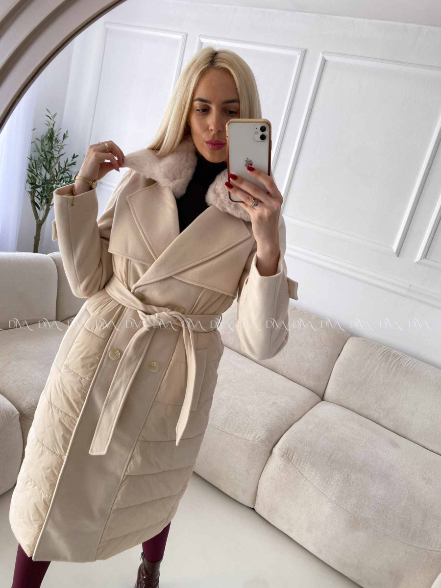 Kombinovaný kabát smotanový A 70