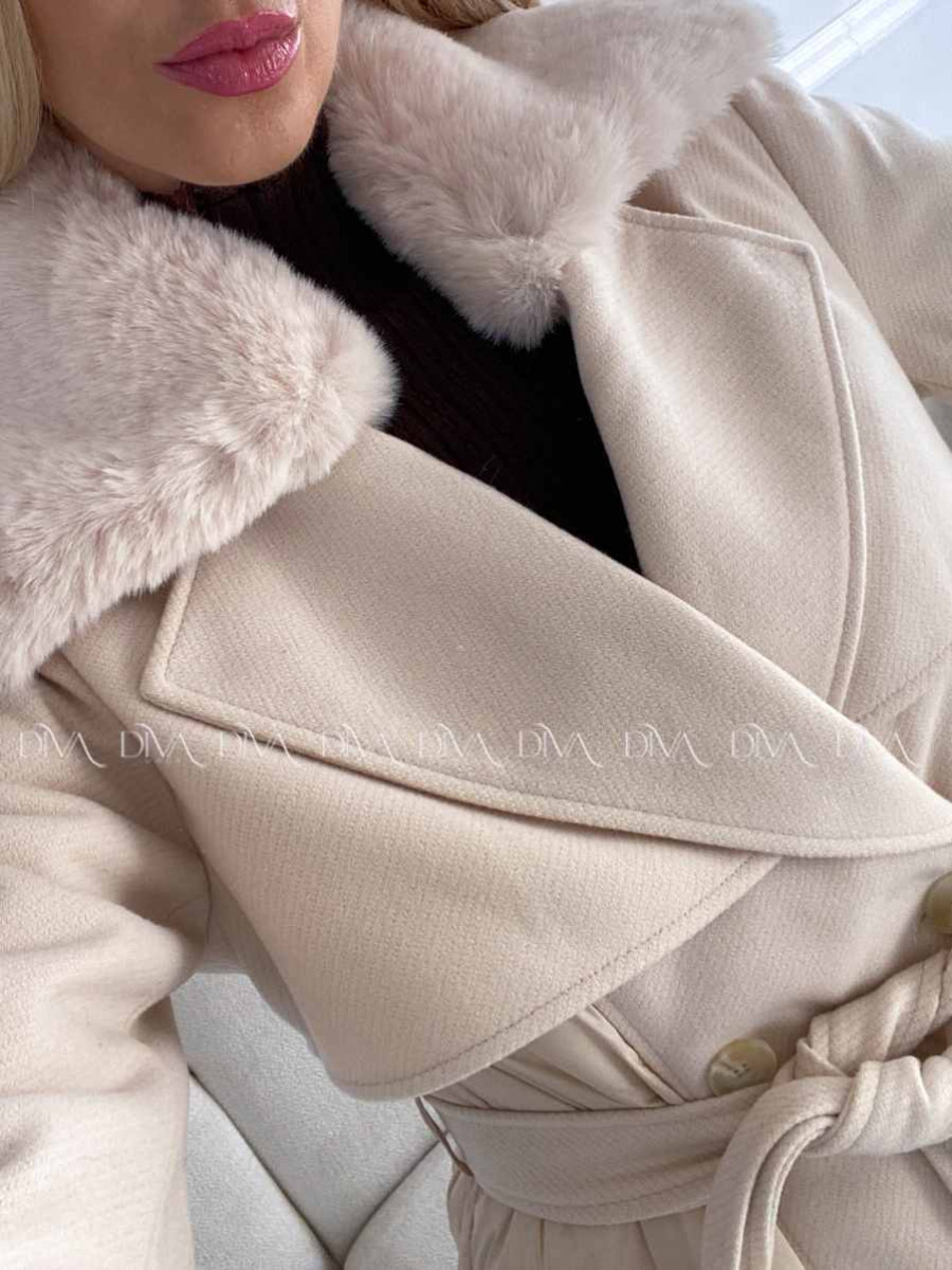 Kombinovaný kabát smotanový A 70