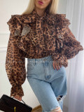 Leopardia blúzka s volánom A 15