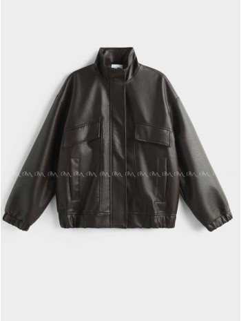 Koženková bombera Leon dark chocolate A 71