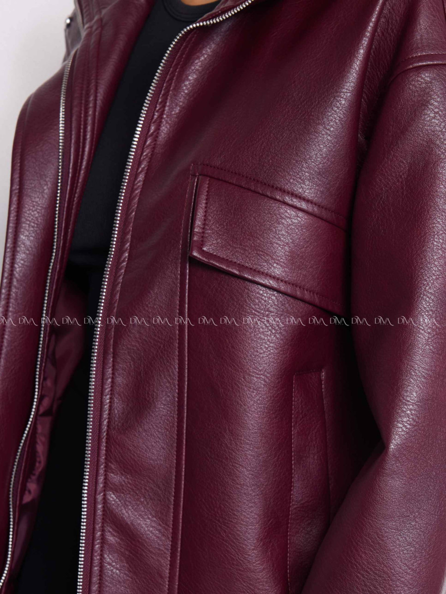 Koženková bombera Leon burgundy A 71