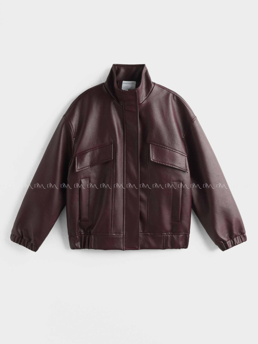 Koženková bombera Leon burgundy A 71