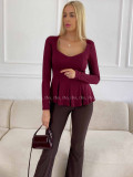 Peplum top burgundy A 78