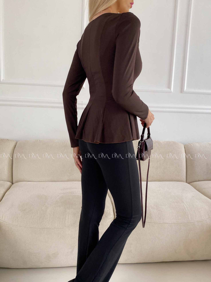 Peplum top čokoládový A 78