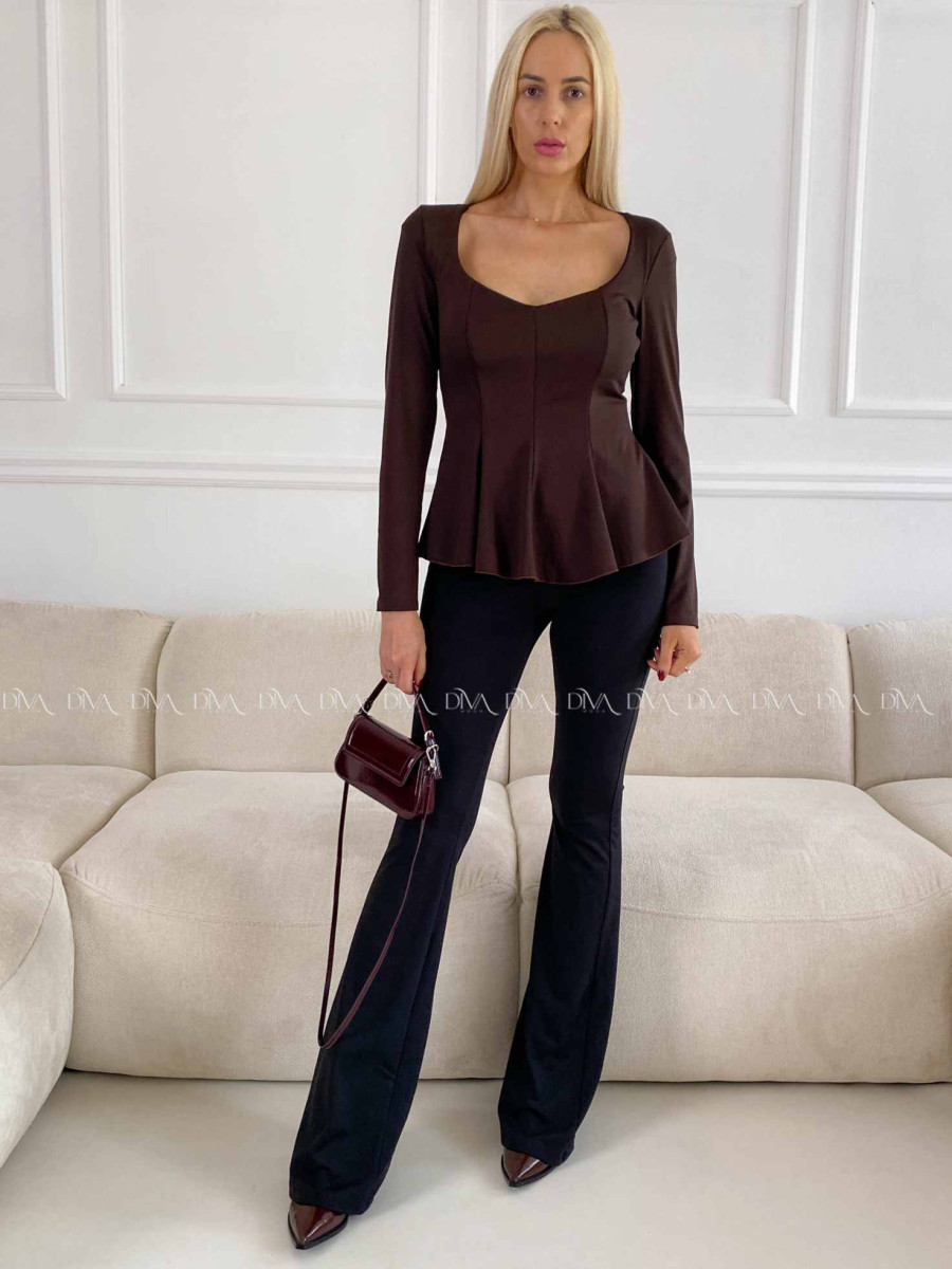 Peplum top čokoládový A 78
