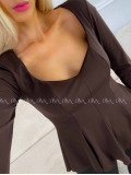 Peplum top čokoládový A 78