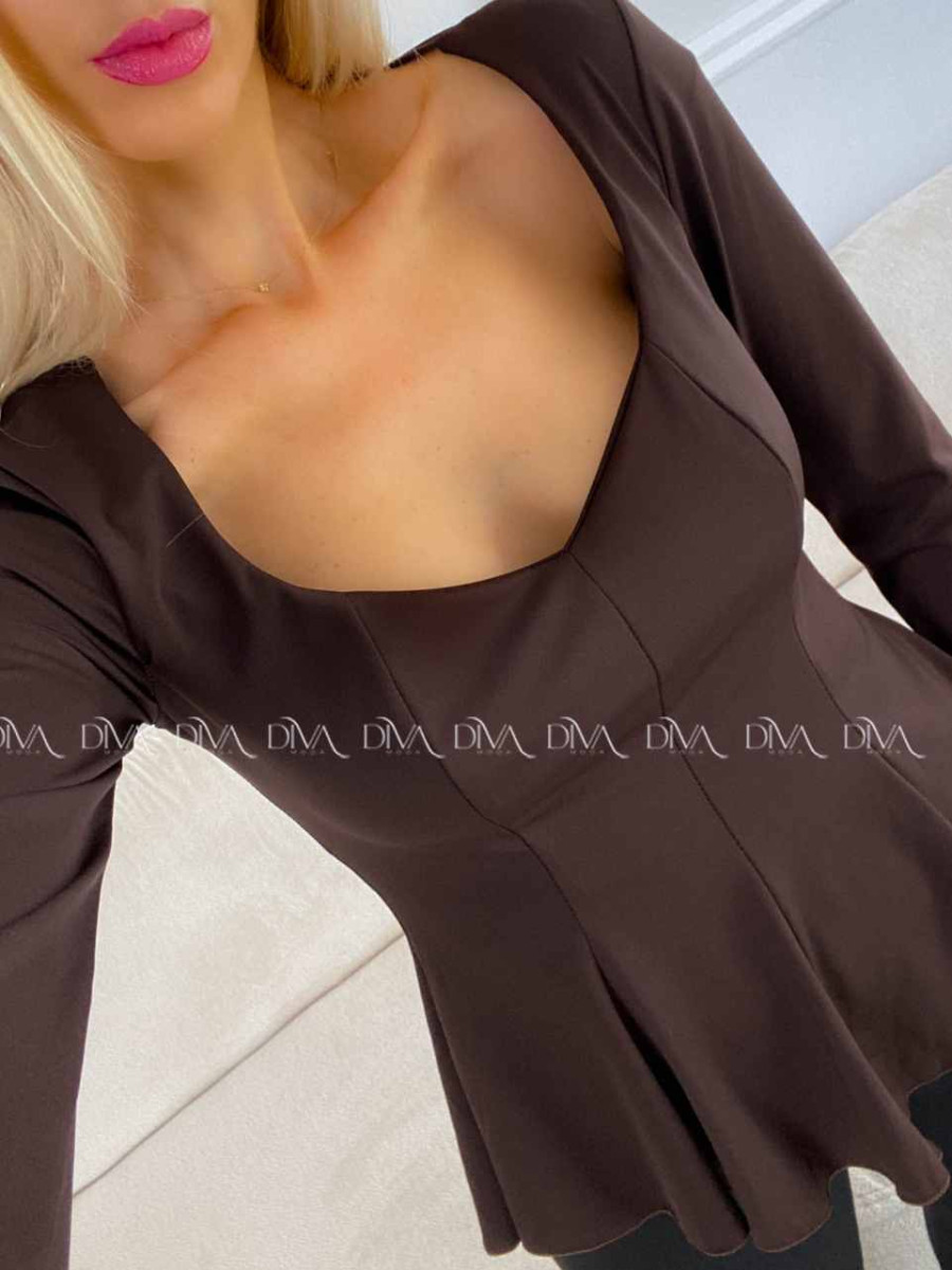 Peplum top čokoládový A 78