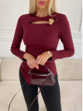 Šikmý top s výstrihom a sponou burgundy A 77 Šikmý top s výstrihom a sponou burgundy A 77