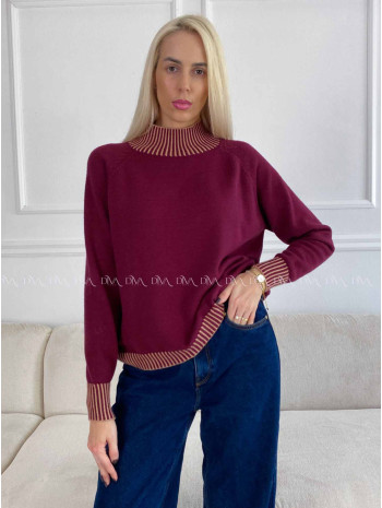 Polorolák s pruhmi burgundy A 97