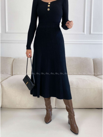 Úpletová A -sukňa so štruktúrou čierna A 34