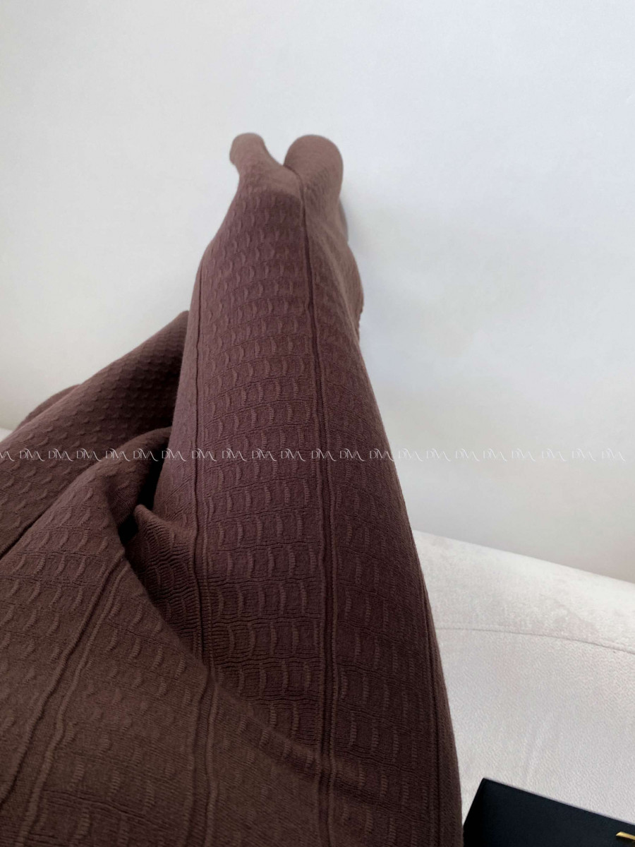 Úpletová A -sukňa so štruktúrou čokoládová A 34