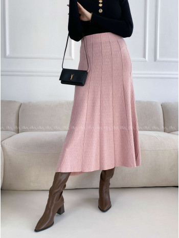 Úpletová A -sukňa so štruktúrou staroružová A 34