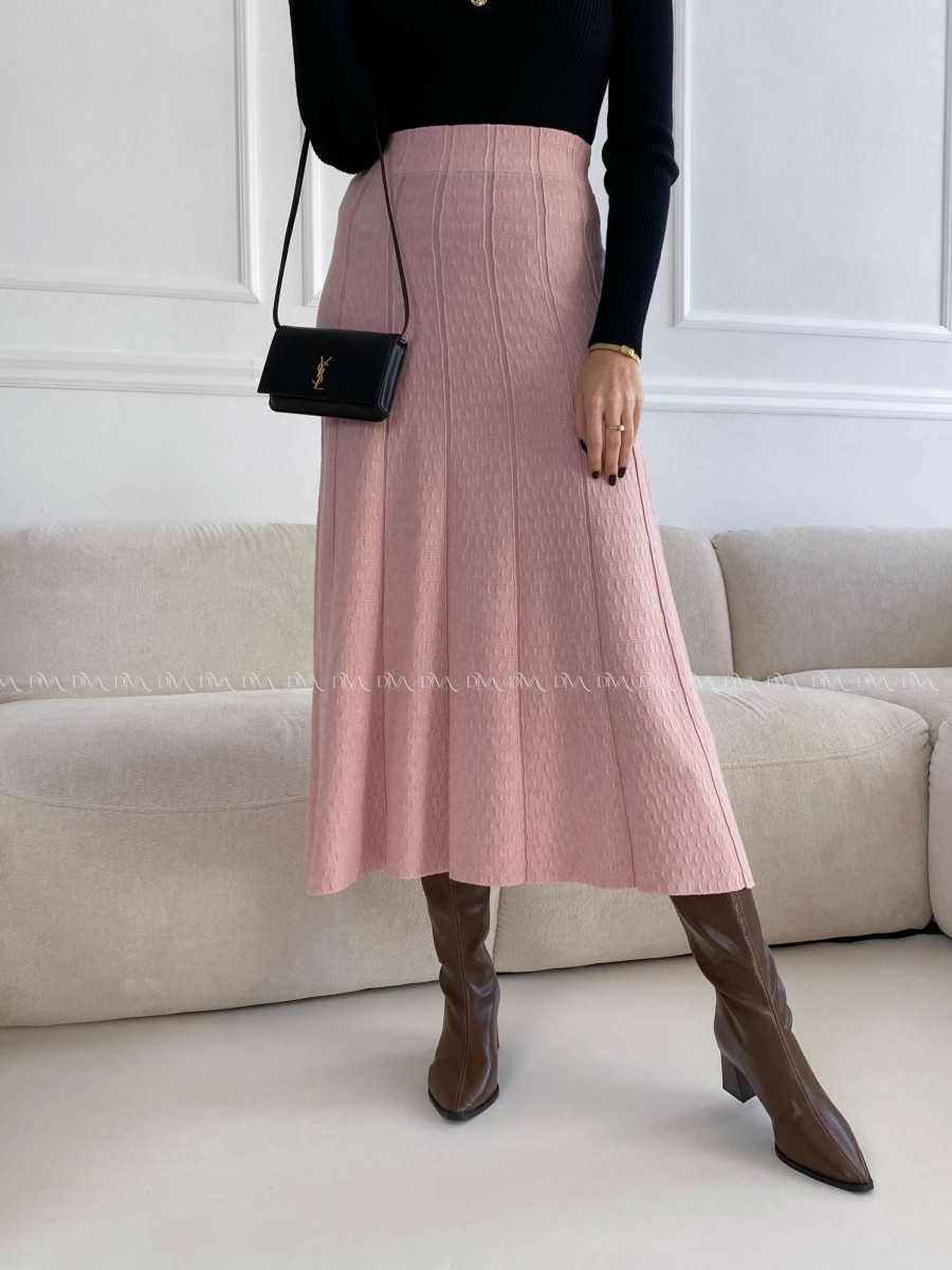 Úpletová A -sukňa so štruktúrou staroružová A 34