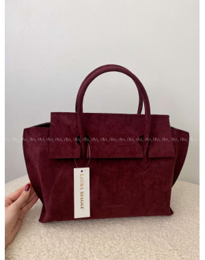 Kožená kabelka Laura Biaggi burgundy