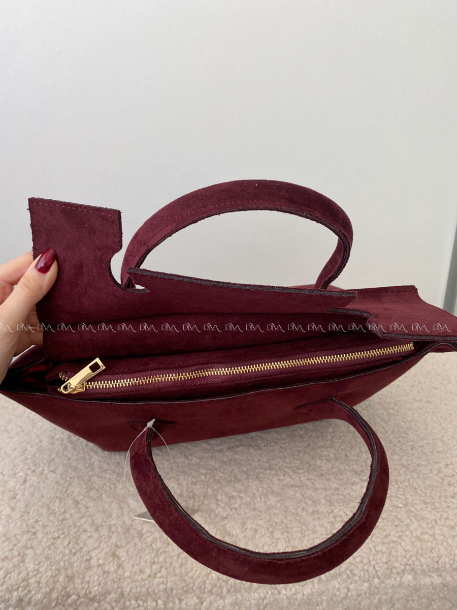 Kožená kabelka Laura Biaggi burgundy