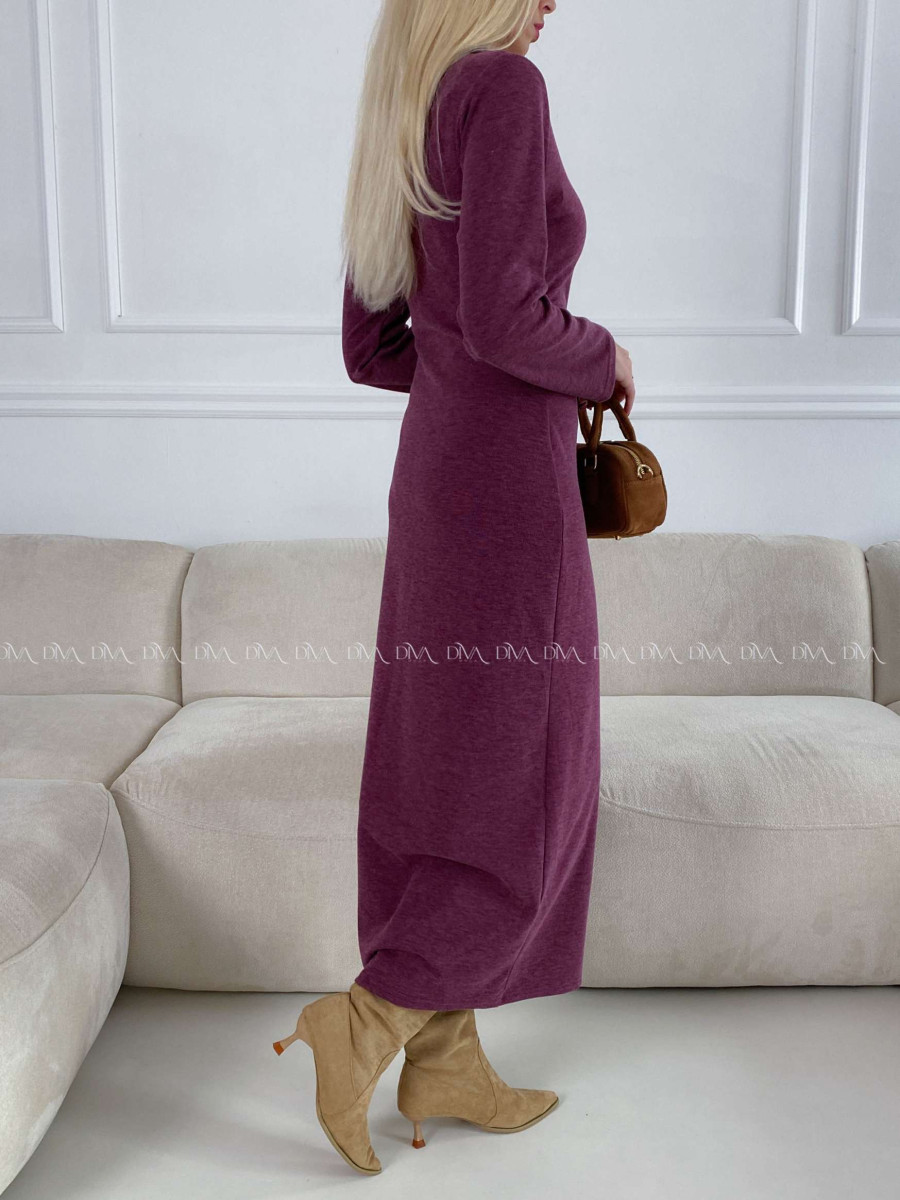 Maxi šaty s gombíkmi burgundy A 127