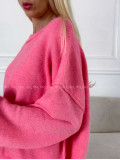 Oversize sveter ružový M 14