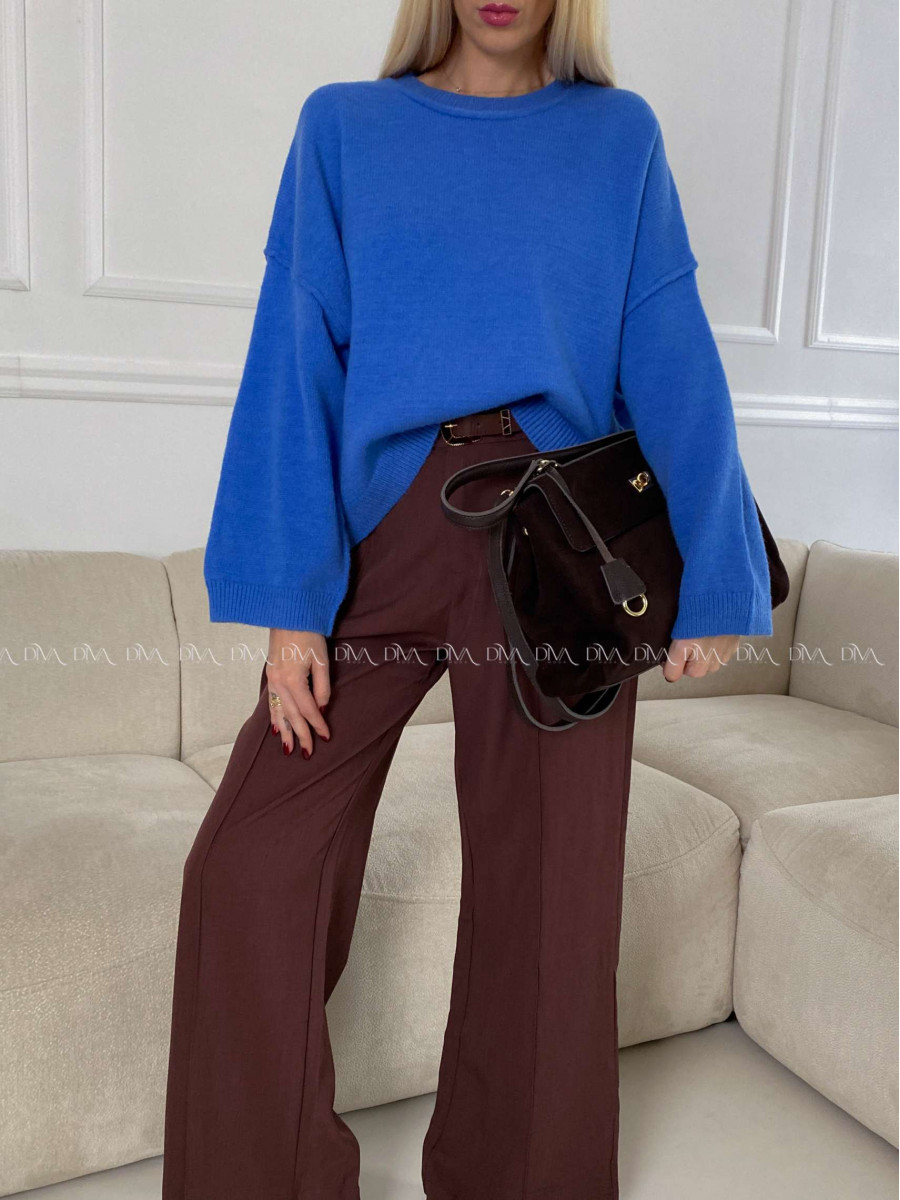 Oversize sveter kráľovsky modrý M 14