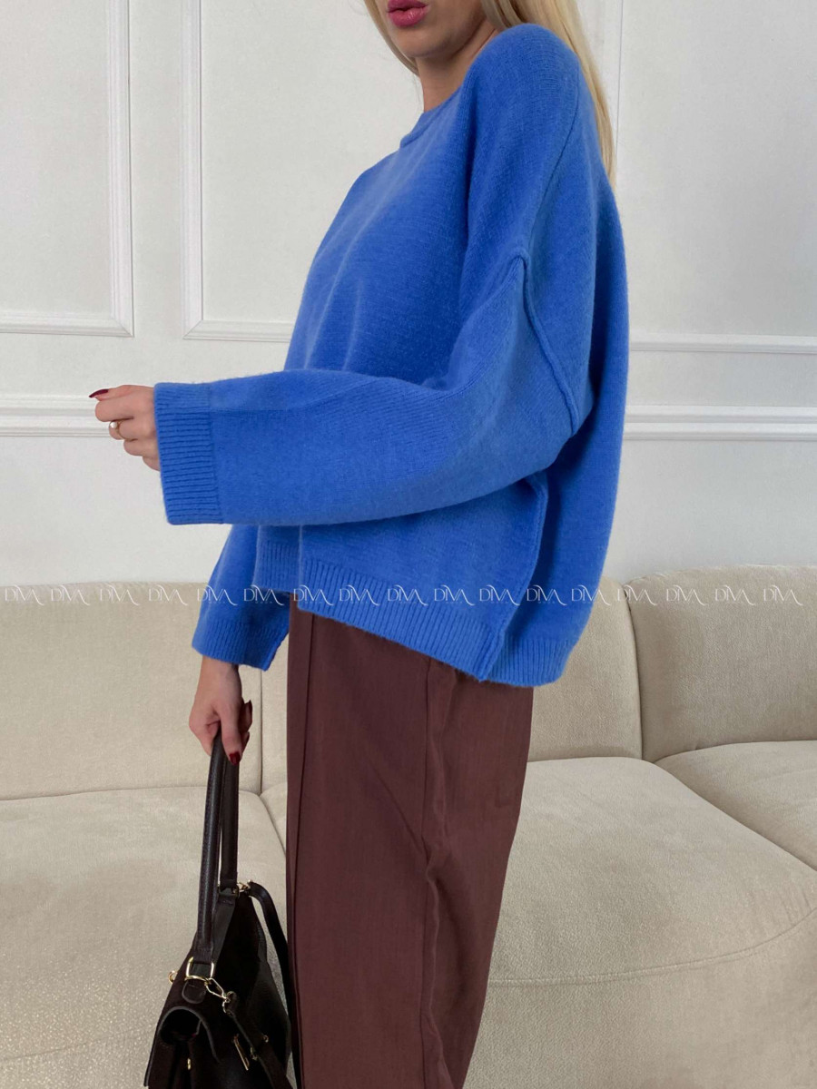 Oversize sveter kráľovsky modrý M 14