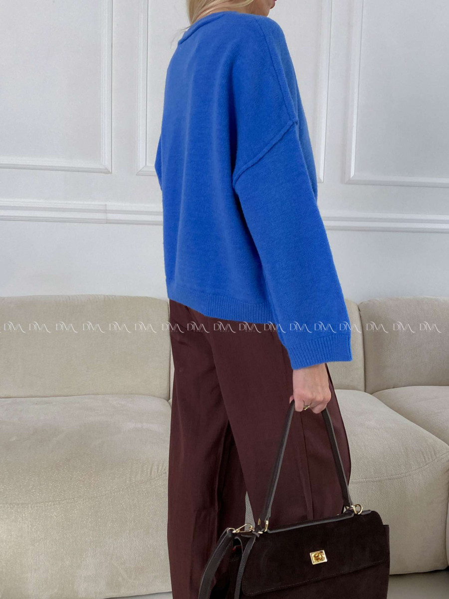 Oversize sveter kráľovsky modrý M 14