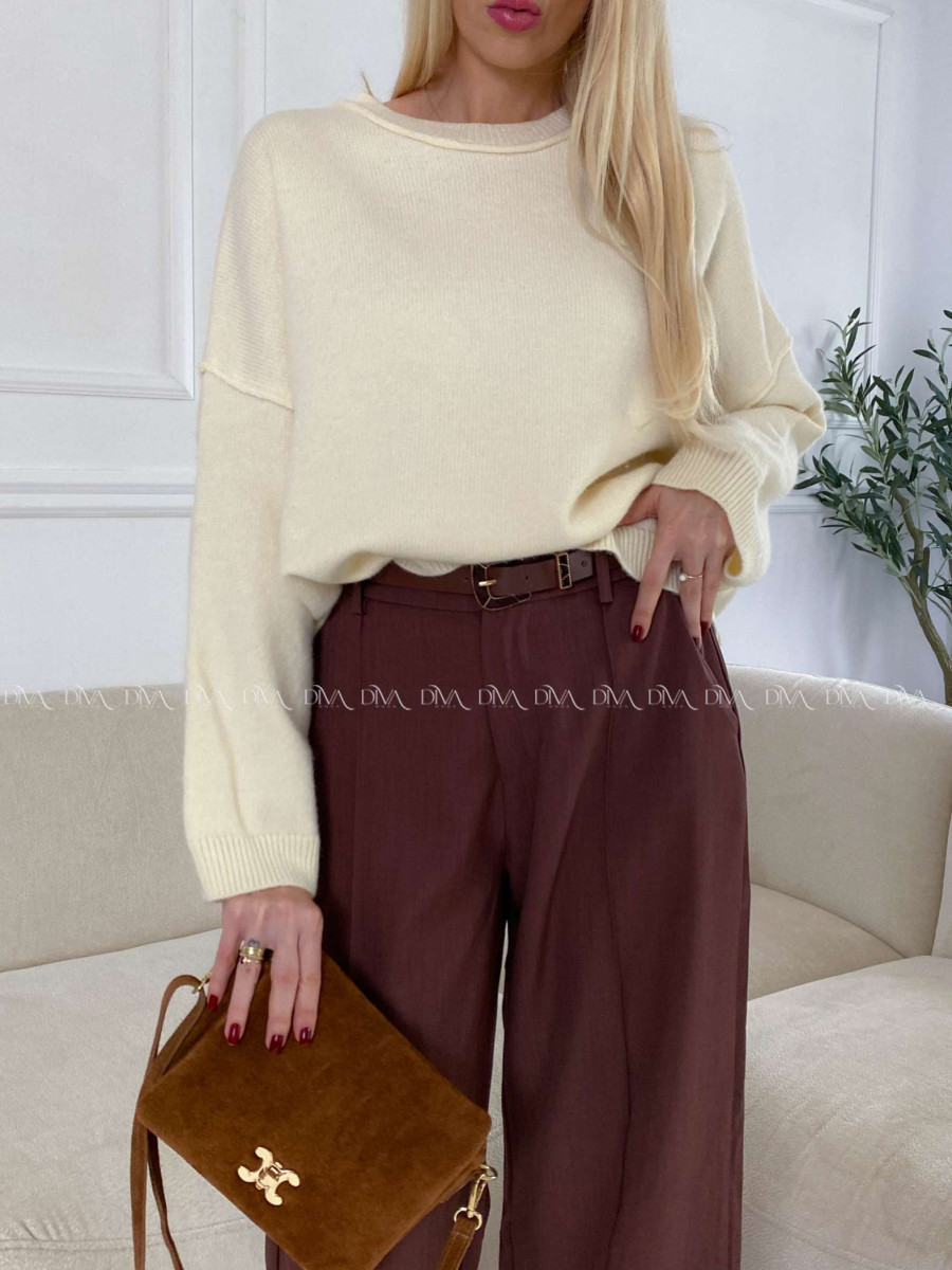 Oversize sveter ecru M 14