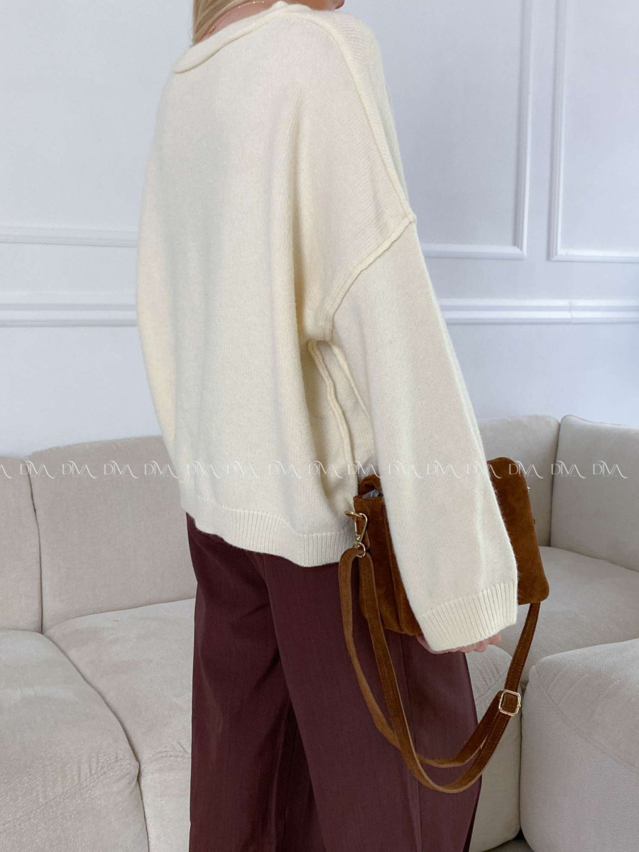 Oversize sveter ecru M 14