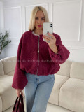 Bombera v puf strihu burgundy A 136