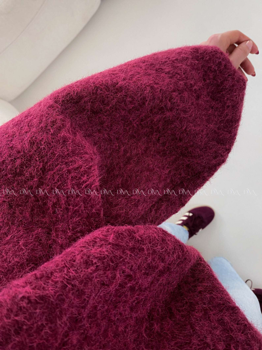 Bombera v puf strihu burgundy A 136