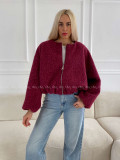 Bombera v puf strihu burgundy A 136