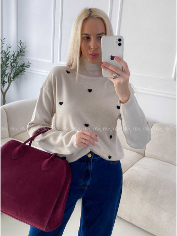 Rolák s 3D srdiečkami béžový A 143