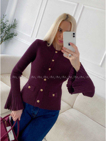 Svetrík so zvonovými rukávmi burgundy A 156