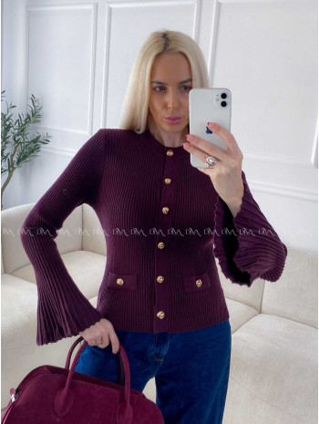 Svetrík so zvonovými rukávmi burgundy A 156
